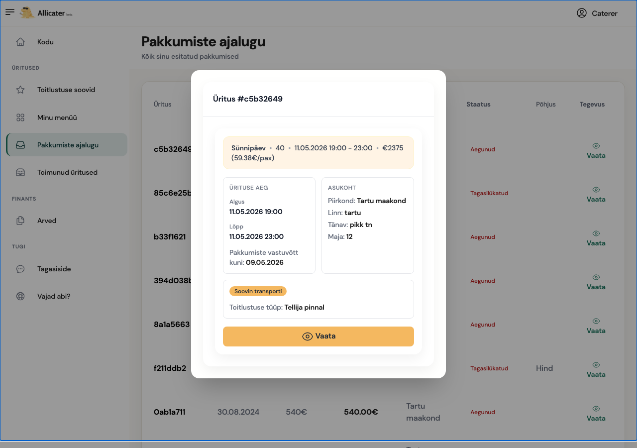ürituse detailvaade